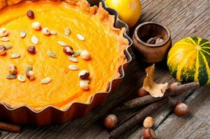 Autumn pumpkin pie photo