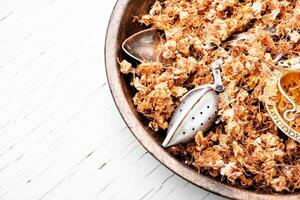 Dried chestnut blossoms photo