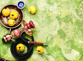 Turkish hookah with aroma quince photo