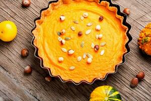 Autumn pumpkin pie photo