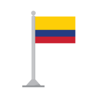 bandera de Colombia en asta de bandera aislado png