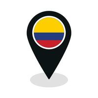 Flag of Colombia flag on map pinpoint icon isolated black color vector