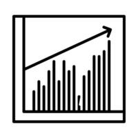 stock market graph chart icon, growth arrow diagram sign symbol in line vector