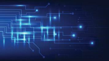 Hi tech digital circuit board. AI pad and electrical lines connected on blue lighting background. futuristic technology design element concept vector