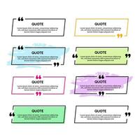 Set of quote box frames vector