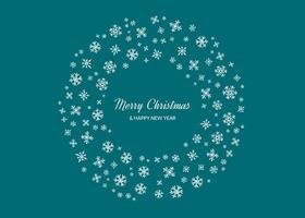 Merry Christmas background with snowflakes in circle vector