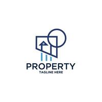 diseño de logotipo de icono de casa de propiedad, diseño de logotipo de vector de bienes raíces