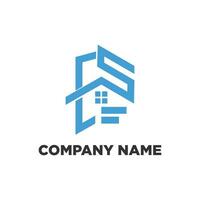 house letter CS, FS, CP and grow logo design vector