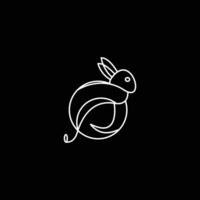 Rabbit logo vector icon line illustration