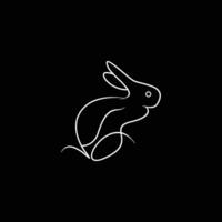 ilustración de línea de icono de vector de logotipo de conejo