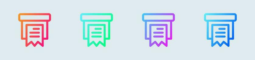 Order line icon in gradient colors. Package signs vector illustration.