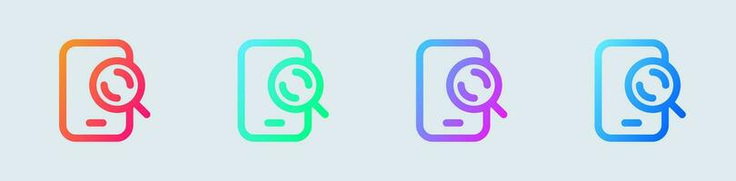 Review line icon in gradient colors. Research signs vector illustration.