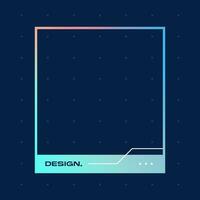 Colorful square gradient background. Social media frame vector illustration.