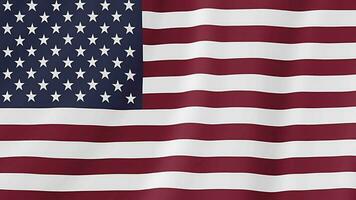 United States of America Waving Flag. American Realistic Flag Animation. US Seamless Loop Background video