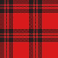Plaid seamless pattern in red. Check fabric texture. Vector textile print.