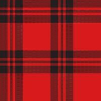 Plaid seamless pattern in red. Check fabric texture. Vector textile print.