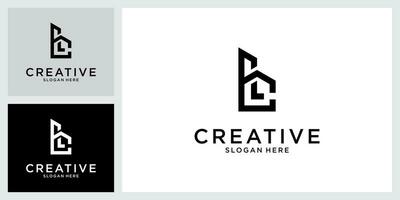 LC or CL initial letter logo design vector