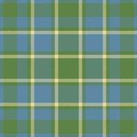 Plaid check pattern in green color. Seamless fabric texture. Tartan textile print. vector