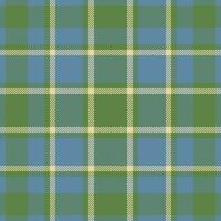 Plaid check pattern in green color. Seamless fabric texture. Tartan textile print. vector