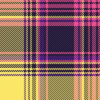 Fabric tartan texture of check plaid pattern with a vector seamless background textile.