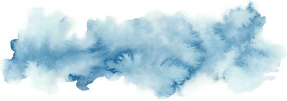 Watercolor abstract blue stain. Hand drawn illustration isolated on white background. vector