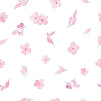 Watercolor seamless pattern with abstract flowers, leaves, branches. Hand drawn floral illustration isolated on white background. For packaging, textile, wrapping design or print. vector