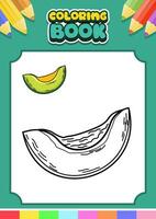 fruits coloring book for kids. melon vector illustration