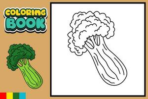 Vector coloring book for children broccoli