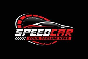 Sports car racing logo design vector