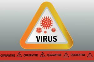 Virus, infection danger vector icon,  quarantine warning, flat design template, concept icon for web design and mobile apps.