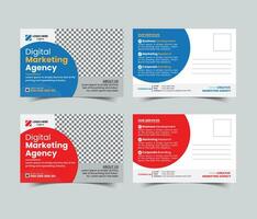 Creative marketing agency postcard design template. EDDM postcard design template. Print ready template design. vector