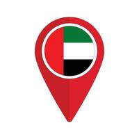 United Arab Emirates Flag Round Pin in red color vector