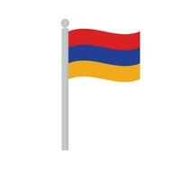 bandera de Armenia en asta de bandera aislado vector