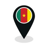 Flag of Cameroon flag on map pinpoint icon isolated black color vector