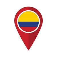 Flag of Colombia flag on map pinpoint icon isolated red color vector