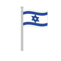 bandera de Israel en asta de bandera aislado vector