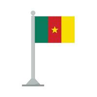 Flag of Cameroon on flagpole isolated vector