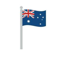 bandera de Australia en asta de bandera aislado vector