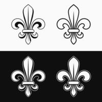 negro y blanco fleur Delaware lis símbolo vector