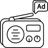 radio anuncios línea íconos diseño estilo vector