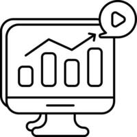 Video Analytic line icons design style vector