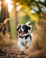 juguetón mascota retrato en natural alrededores, capturar sin límites ai generativo foto