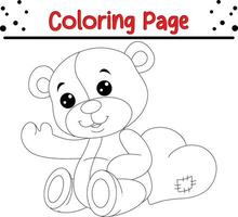 Cute Bear coloring page for children vector