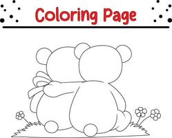 Cute Bear coloring page for children vector