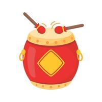 Chinese drum. A drum and sticks used to make a loud sound. Celebrating Chinese New Year vector