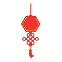 Chinese tassels. Red ropes woven into knots used for Chinese New Year decorations. vector