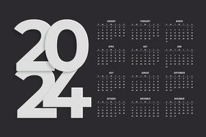 elegante 2024 calendario un lleno página diseño vector