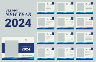 calendario 2024 impresión Listo diseño vector