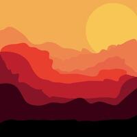 puesta de sol vector diseño