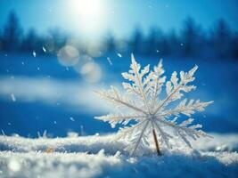 snowflakes on snow winter background. AI Generative photo